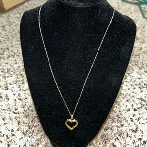 Gold over silver heart pendant necklace.
